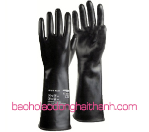 Găng tay cao su chống hóa chất màu đen